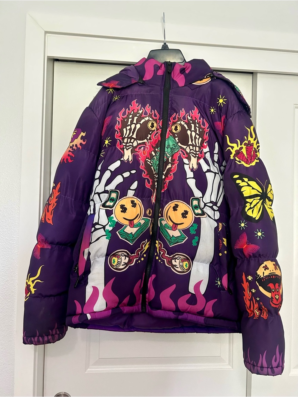 Reelistik NYC Y2K Optical Illusion Puffer Jacket
